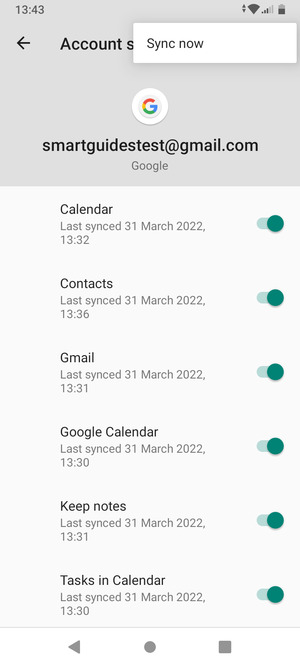 Select Sync now