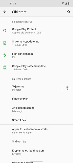 Velg SIM-kortlås