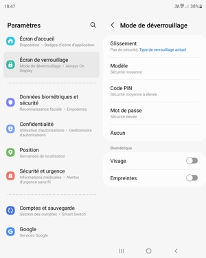Sélectionnez Modèle