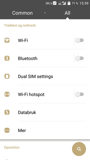 Velg Dual SIM settings