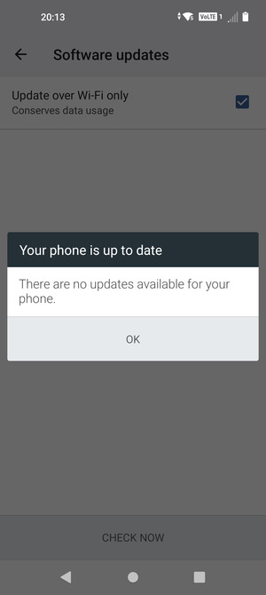If your phone is up to date, select OK