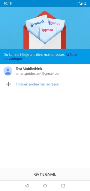 Vælg GÅ TIL GMAIL