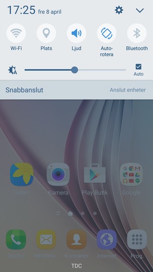 Välj Ljud för att byta till vibrationsläge