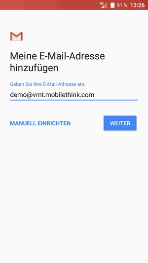 Geben Sie Ihre E-Mail-Adresse ein und wählen Sie WEITER