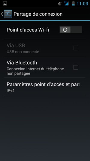 Sélectionnez Point
d'accès Wi-fi