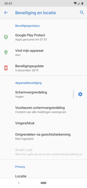 Selecteer Schermvergrendeling