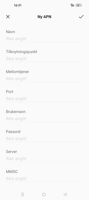 Skriv inn internett-informasjon
