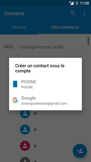 Sélectionnez votre compte Google