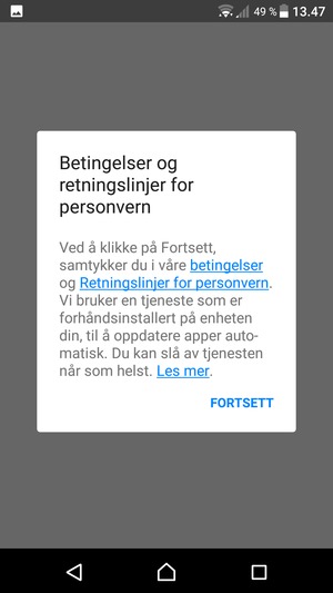 Velg FORTSETT