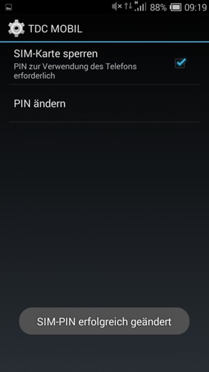 Ihre SIM-PIN wurde geändert