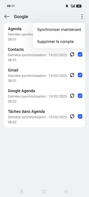 Sélectionnez Synchroniser maintenant