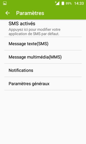 Sélectionnez Message texte(SMS)
