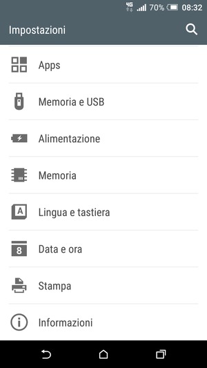 Scorri e seleziona Informazioni