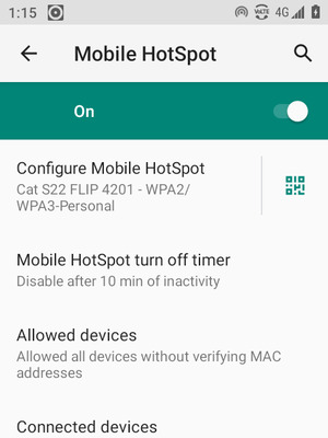 Your phone is now set up for use as a modem