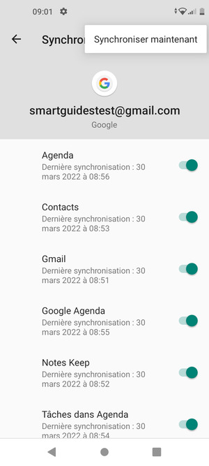 Sélectionnez Synchroniser maintenant