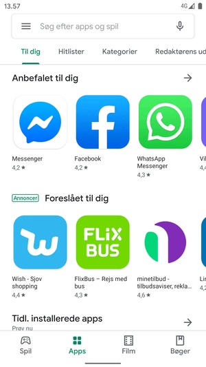 Vælg søgefeltet