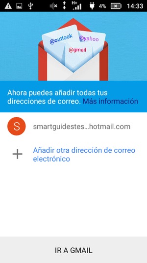 Seleccione IR A GMAIL