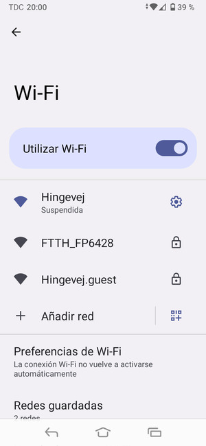 Ahora está conectado a la red Wi-Fi