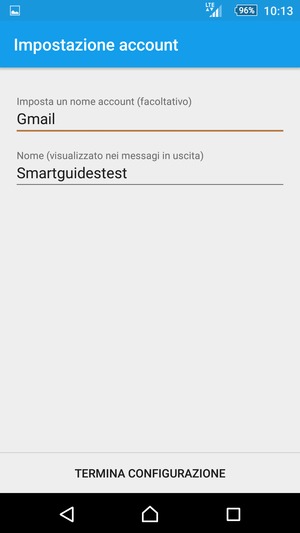 Scegli un nome per il tuo account e inserisci il tuo nome. Seleziona TERMINA CONFIGURAZIONE