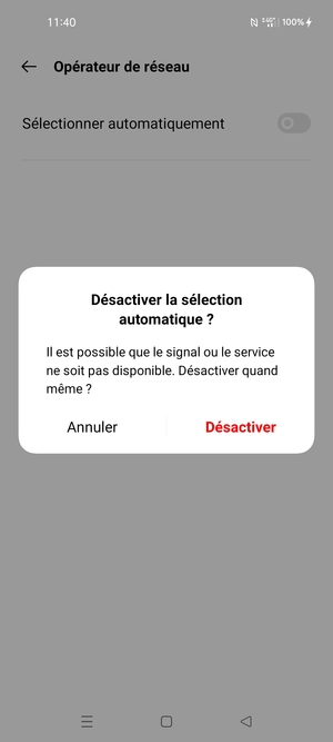 Sélectionnez Désactiver