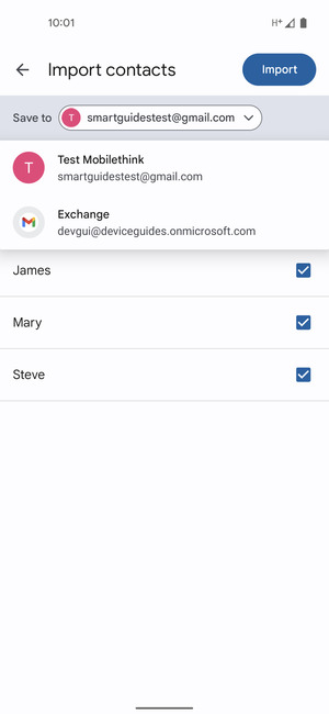 Select your Google account
