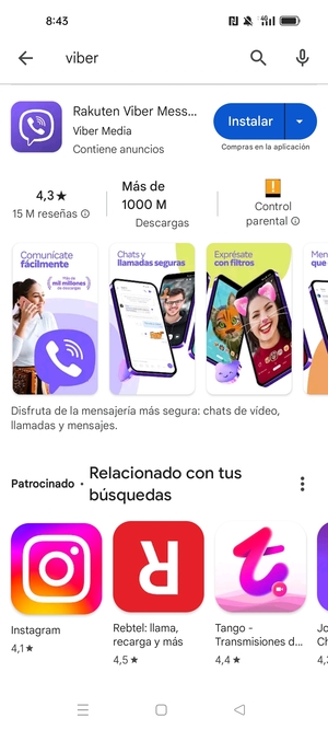 Seleccione la aplicación