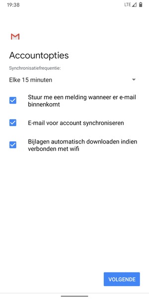 Selecteer VOLGENDE