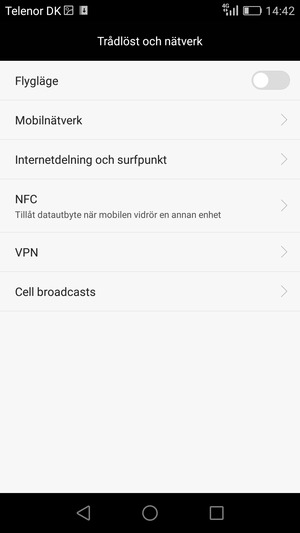 Välj Internetdelning och surfpunkt