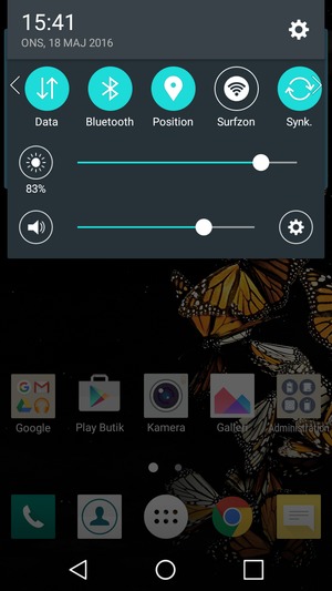 Stäng av Bluetooth och Position