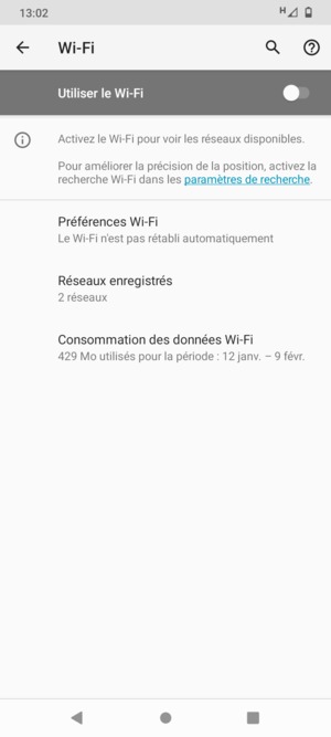 Activer le Utiliser le Wi-Fi