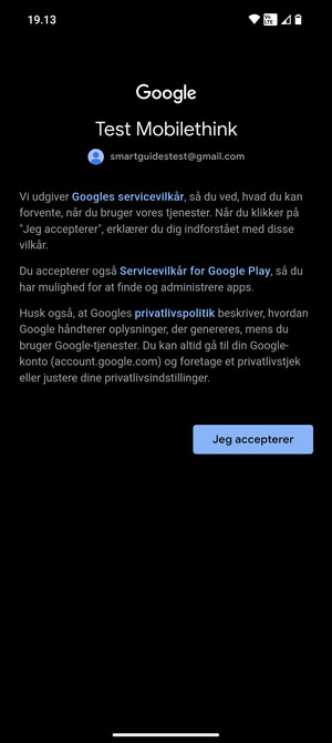 Vælg Jeg accepterer