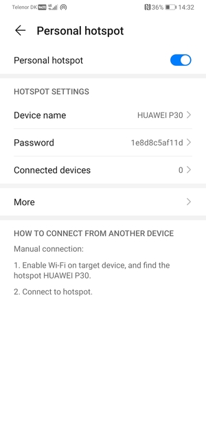 Your phone is now set up for use as a modem