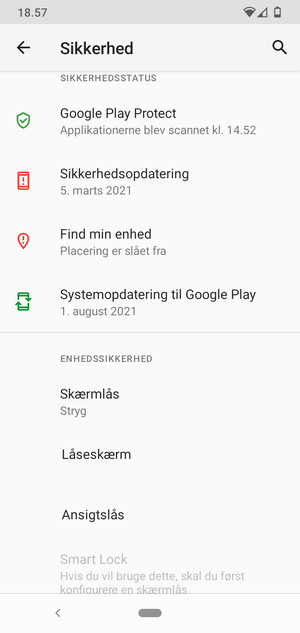 Vælg Skærmlås