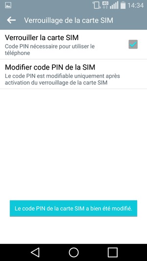 Votre Code PIN de la carte SIM a été modifié