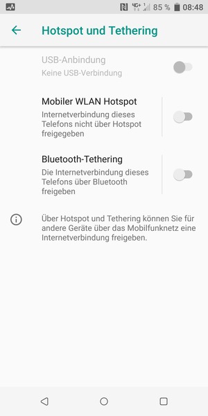 Wählen Sie Mobiler WLAN Hotspot