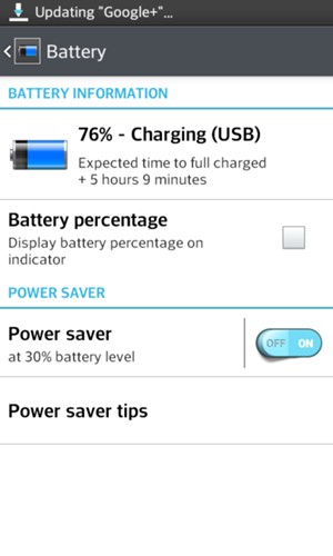 Turn Power saver on