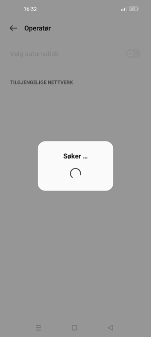 Vent til søket er ferdig