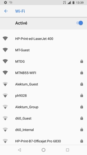 Sélectionnez le réseau sans fil auquel vous souhaitez vous connecter