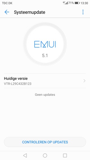 Als uw telefoon up-to-date is, zult u het volgende scherm zien