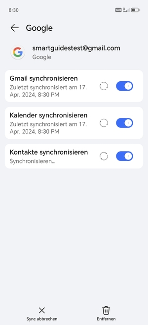 Ihre Daten werden synchronisiert
