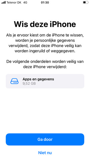 Selecteer Ga door