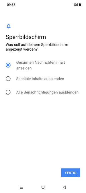Wählen Sie Ihre gewünschte Optionen und wählen Sie FERTIG