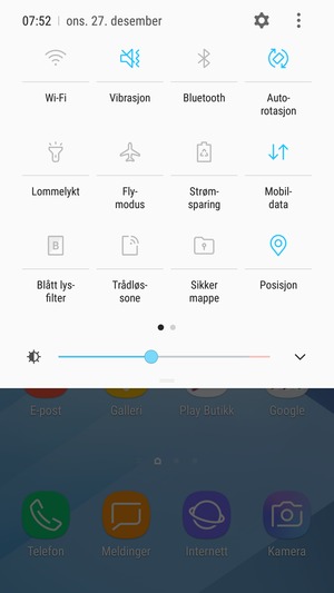 Velg Vibrasjon for å bytte til lydløs