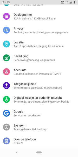 Scroll naar en selecteer Beveiliging