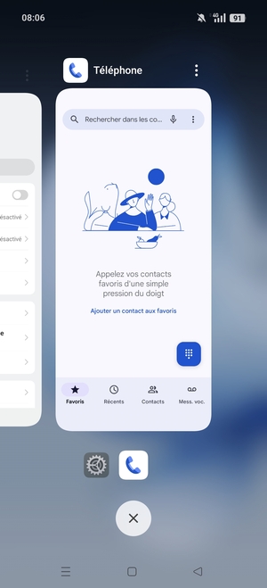 Sélectionnez l'icône Supprimer pour fermer toutes les applis en cours d'exécution