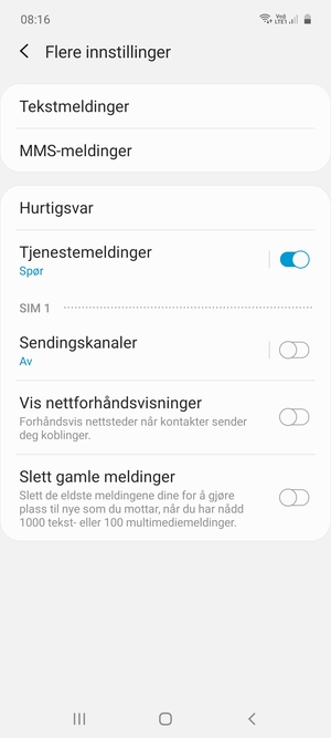 Velg Tekstmeldinger