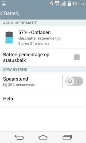 Selecteer Spaarstand