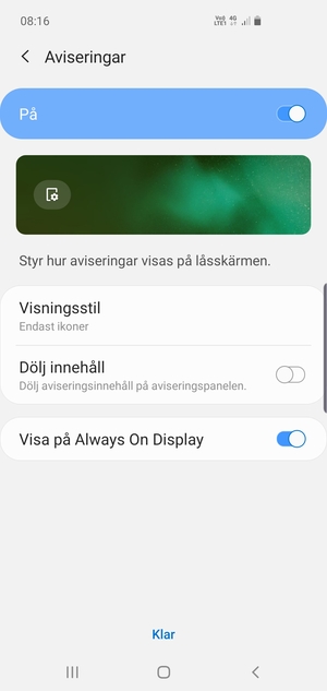 Välj dina föredragna alternativen och välj Klar