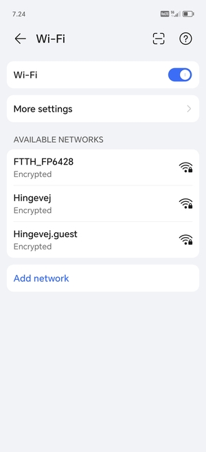 Select the wireless network you want to connect to