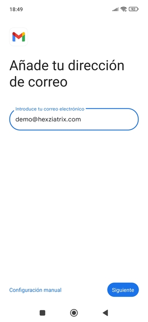 Introduzca su Dirección de correo electrónico y seleccione Siguiente